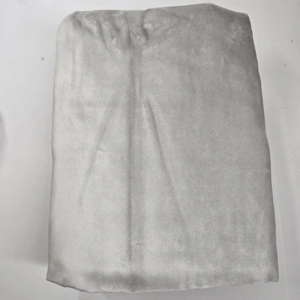 QUINCE 48x96 Cotton Velvet Curtain Light Grey 2497